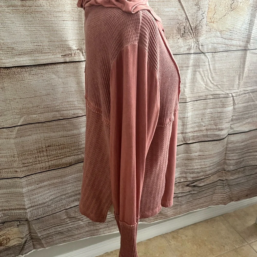 POL Women's Dusty Rose Button-Up Hoodie - Picture 3 of 5